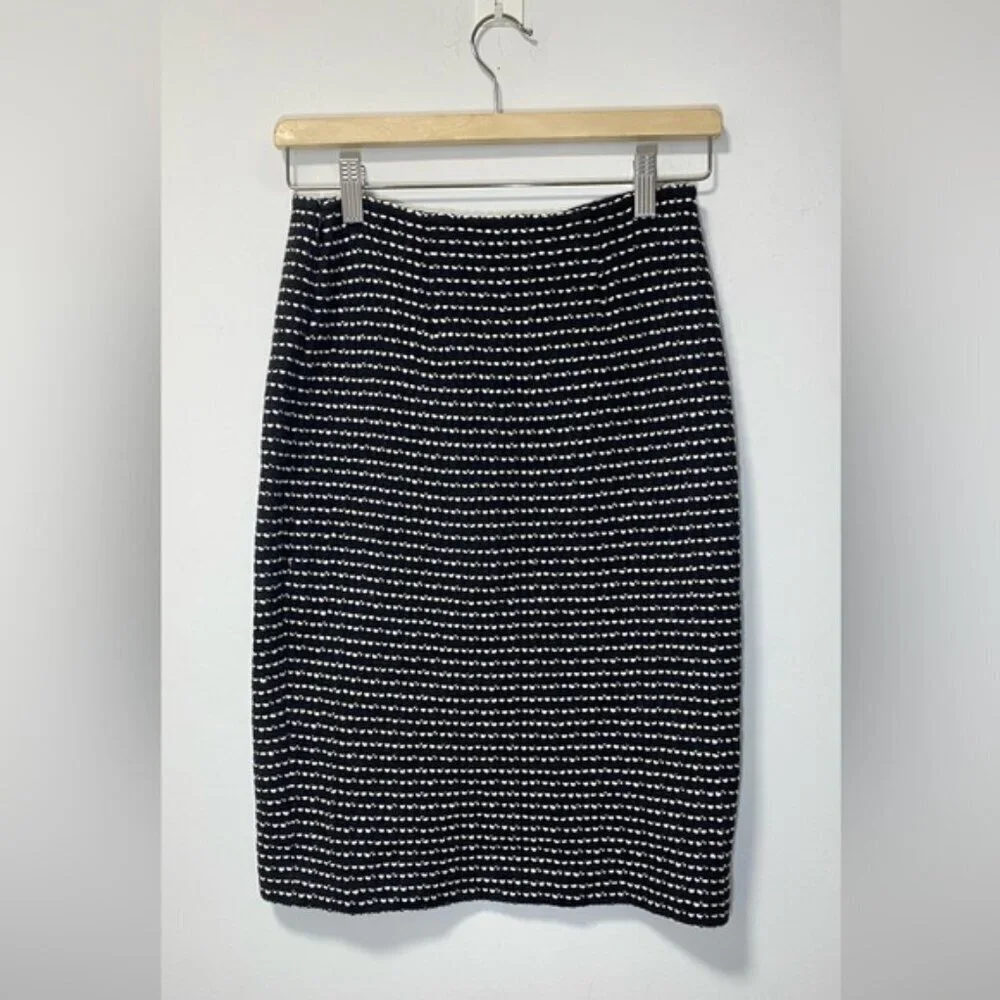 St. John Black Skirt with White Dotted Lines — Size 2
